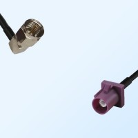 Fakra D 4004 Bordeaux Male - F Male R/A Coaxial Cable Assemblies