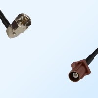 Fakra F 8011 Brown Male - F Male Right Angle Coaxial Cable Assemblies