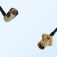 Fakra I 1001 Beige Male - F Male Right Angle Coaxial Cable Assemblies