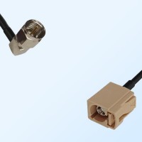 Fakra I 1001 Beige Female - F Male R/A Coaxial Cable Assemblies