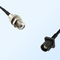 Fakra A 9005 Black Male - F Bulkhead Female Coaxial Cable Assemblies