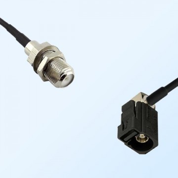 Fakra A 9005 Black Female R/A - F Bulkhead Female Cable Assemblies