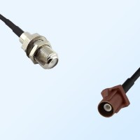 Fakra F 8011 Brown Male - F Bulkhead Female Coaxial Cable Assemblies
