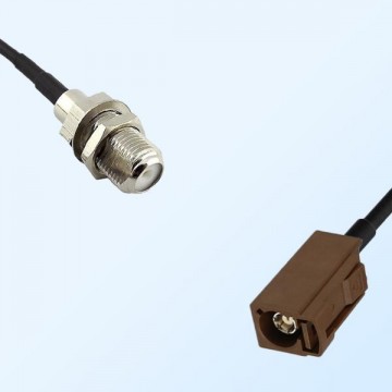 Fakra F 8011 Brown Female - F Bulkhead Female Coaxial Cable Assemblies