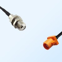 Fakra M 2003 Pastel Orange Male - F Bulkhead Female Cable Assemblies