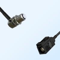 Fakra A 9005 Black Female - F Bulkhead Female R/A Cable Assemblies