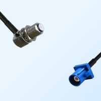 Fakra C 5005 Blue Male - F Bulkhead Female R/A Cable Assemblies