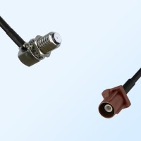 Fakra F 8011 Brown Male - F Bulkhead Female R/A Cable Assemblies