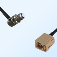 Fakra I 1001 Beige Female - F Bulkhead Female R/A Cable Assemblies