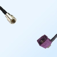 Fakra D 4004 Bordeaux Female R/A - FME Male Coaxial Cable Assemblies