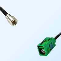 Fakra E 6002 Green Female - FME Male Coaxial Cable Assemblies