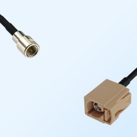 Fakra I 1001 Beige Female - FME Male Coaxial Cable Assemblies