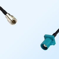 Fakra Z 5021 Water Blue Male - FME Male Coaxial Cable Assemblies
