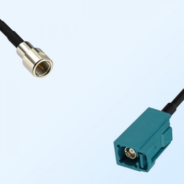 Fakra Z 5021 Water Blue Female - FME Male Coaxial Cable Assemblies