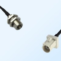 Fakra B 9001 White Male - FME Bulkhead Male Coaxial Cable Assemblies