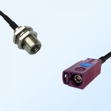 Fakra D 4004 Bordeaux Female - FME Bulkhead Male Cable Assemblies