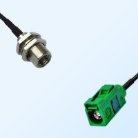 Fakra E 6002 Green Female - FME Bulkhead Male Coaxial Cable Assemblies