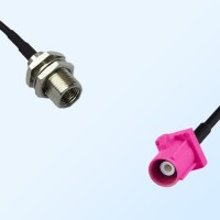 Fakra H 4003 Violet Male - FME Bulkhead Male Coaxial Cable Assemblies