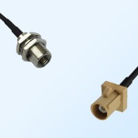 Fakra I 1001 Beige Male - FME Bulkhead Male Coaxial Cable Assemblies