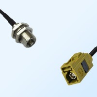 Fakra K 1027 Curry Female - FME Bulkhead Male Coaxial Cable Assemblies