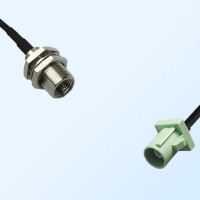 Fakra N 6019 Pastel Green Male - FME Bulkhead Male Cable Assemblies