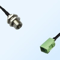 Fakra N 6019 Pastel Green Female - FME Bulkhead Male Cable Assemblies