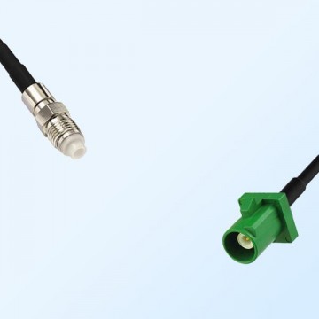 Fakra E 6002 Green Male - FME Female Coaxial Cable Assemblies