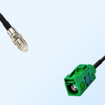 Fakra E 6002 Green Female - FME Female Coaxial Cable Assemblies