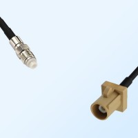 Fakra I 1001 Beige Male - FME Female Coaxial Cable Assemblies