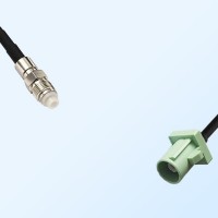 Fakra N 6019 Pastel Green Male - FME Female Coaxial Cable Assemblies