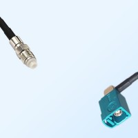 Fakra Z 5021 Water Blue Female R/A - FME Female Cable Assemblies