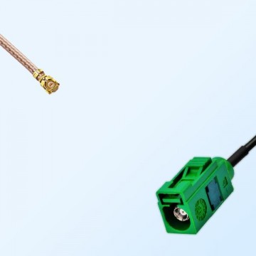 IPEX Female R/A - Fakra E 6002 Green Female Coaxial Cable Assemblies