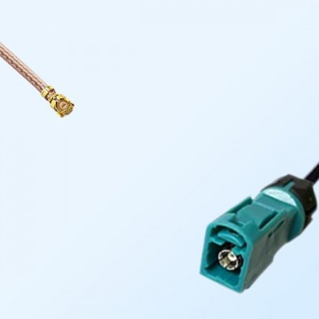 Fakra Z Water Blue Female Waterproof to IPEX Female Right Angle Cable