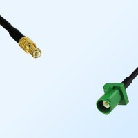 Fakra E 6002 Green Male - MCX Male Coaxial Cable Assemblies