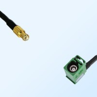 Fakra E 6002 Green Female R/A - MCX Male Coaxial Cable Assemblies