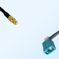 Fakra Z 5021 Water Blue Female R/A - MCX Male Coaxial Cable Assemblies