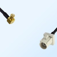 Fakra B 9001 White Male - MCX Male R/A Coaxial Cable Assemblies