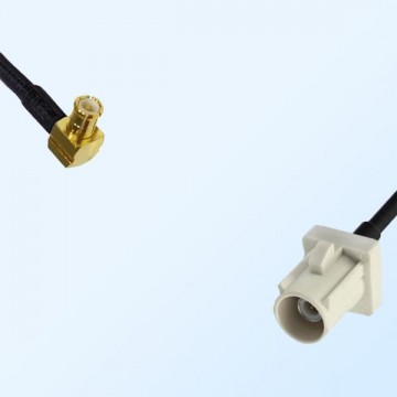 Fakra B 9001 White Male - MCX Male R/A Coaxial Cable Assemblies