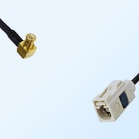 Fakra B 9001 White Female - MCX Male R/A Coaxial Cable Assemblies
