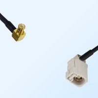 Fakra B 9001 White Female R/A - MCX Male R/A Coaxial Cable Assemblies