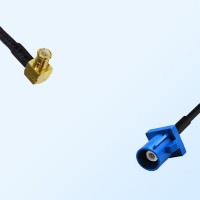 Fakra C 5005 Blue Male - MCX Male Right Angle Coaxial Cable Assemblies