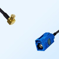 Fakra C 5005 Blue Female - MCX Male R/A Coaxial Cable Assemblies
