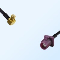 Fakra D 4004 Bordeaux Male - MCX Male R/A Coaxial Cable Assemblies