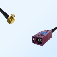 Fakra D 4004 Bordeaux Female - MCX Male R/A Coaxial Cable Assemblies