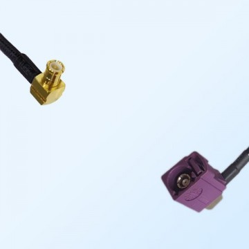 Fakra D 4004 Bordeaux Female R/A - MCX Male R/A Cable Assemblies