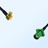 Fakra E 6002 Green Male - MCX Male R/A Coaxial Cable Assemblies