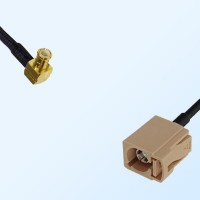 Fakra I 1001 Beige Female - MCX Male R/A Coaxial Cable Assemblies