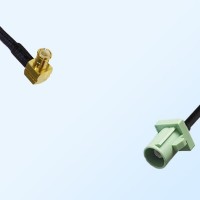 Fakra N 6019 Pastel Green Male - MCX Male R/A Coaxial Cable Assemblies