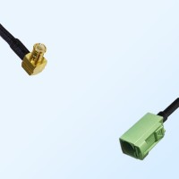 Fakra N 6019 Pastel Green Female - MCX Male R/A Cable Assemblies