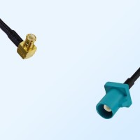 Fakra Z 5021 Water Blue Male - MCX Male R/A Coaxial Cable Assemblies